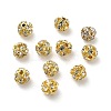 6mm Brass Crystal Rhinestone Beads KK-S519-01A-02G-2