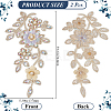 Polyester Rhinestone Embroidery Sew on Appliques DIY-WH20010-40-1-2