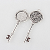 Tibetan Style Alloy Pendant Cabochon Settings X-TIBEP-N003-72AS-2