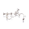 Rack Plated Brass Screw Clip-on Earring Findings KK-P169-04S-2