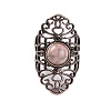 Natural Rhodonite Retro Finger Rings RJEW-B067-02R-26-2