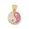 Brass Micro Pave Cubic Zirconia Charms Real 18K Gold Plated KK-G415-39G-2