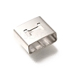 Letter Style 304 Stainless Steel Square Slide Charms STAS-L132-03I-2