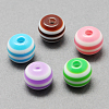 Round Striped Resin Beads X-RESI-R158-12mm-M-1