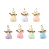 Acrylic & ABS Plastic Imitation Pearl Angel Pendants PALLOY-JF04466-01-1