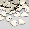 Heart 304 Stainless Steel Stamping Blank Tag Charms STAS-N025-09-2