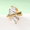 F136 Titanium Pave Clear Cubic Zirconia Teardrop Arrow Internally Threaded Labrets ME-CBA9828-03G-1