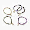 Natural Mixed Stone Beads Stretch Charm Bracelets BJEW-JB03857-1