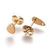 Ion Plating(IP) 304 Stainless Steel Stud Earring Findings STAS-O119-11B-G-2