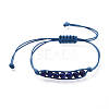 Adjustable Natural Lapis Lazuli(Dyed) Braided Bead Bracelets BJEW-JB04560-02-1