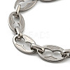 304 Stainless Steel Oval Link Chains Bracelets for Men & Women BJEW-D042-23P-2