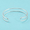 Rack Plating Brass Double Lines Cuff Bangles for Women BJEW-M304-01S-4