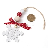 Christmas Snowflake Wood Pendant Decorations HJEW-TA00301-3