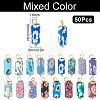 Handmade Flower Printed Polymer Clay Pendants FIND-SC0002-90-2