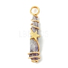 2Pcs Electroplated Natural Quartz Crystal Dyed Copper Wire Wrapped Pendants PALLOY-JF03164-01-3