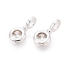 Brass Micro Pave Clear Cubic Zirconia Charms KK-N288-16S-2