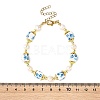Flower Printed Handmade Porcelain Cube & Natural Pearl Beaded Necklaces BJEW-JB14176-4
