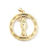 Rack Plating Brass Micro Pave Clear Cubic Zirconia Pendants ZIRC-I059-12G-3