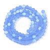 Imitation Jade Bicone Frosted Glass Bead Strands EGLA-A039-J4mm-MB04-2