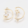 Brass Micro Pave Cubic Zirconia Charms KK-A144-017G-2