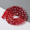 Electroplate Transparent Glass Beads Strands EGLA-I019-AB01-2