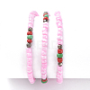 Three Loops Stretch Wrap Bracelets BJEW-JB05018-05-2