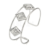 Non-Tarnish 304 Stainless Steel Wide Textured Open Cuff Bangles BJEW-Q348-05P-09-1
