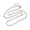 4MM 304 Stainless Steel Textured Paperclip Chain Necklaces for Man and Women SA-CBAB767-10P-4