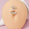 304 Stainless Steel with Crystal Rhinestone Belly Rings FS-WG2C664-02-1