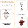 56Pcs 7 Styles Chakra Natural & Synthetic Gemstone Pendant Decorations HJEW-GO00080-5