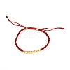 Adjustable Brass Beads Cord Bracelets BJEW-JB06652-2