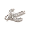 Brass Micro Pave Cubic Zirconia Charms KK-E077-02P-08-3