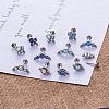 316L Surgical Stainless Steel & Synthetic Opal Internally Threaded Labrets WG2D237-12-2