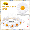 2Pcs Cloth Small Sunflowe Wreath Headband OHAR-CP0001-20B-2