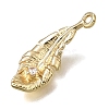 Brass Micro Pave Clear Cubic Zirconia Charms KK-CBA15EE-06G-2