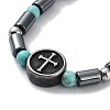 Cross Synthetic Non-magnetic Hematite Beaded Bracelets BJEW-Q334-07-3