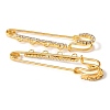 Iron Rhinestone Safety Pins Brooch Findings JEWB-E045-01B-G-2
