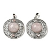 Natural Rose Quartz Pendants G-Q158-03A-1