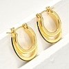Two-layer Oval Brass Enamel Hoop Earrings EJEW-S252-03D-G-3