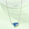 Brass Pave Cubic Zirconia Rectangle and Heart Pendant Cable Chain Necklaces KK-CBAB173-04P-08-3