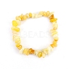 Natural Yellow Jade Chips Beaded Stretch Bracelet for Women PW-WG72437-18-1