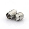 Tarnish Resistant 304 Stainless Steel Matte Surface Magnetic Clasps with Glue-in Ends STAS-O042-C-24-1