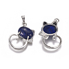 Natural Lapis Lazuli Kitten Pendants G-L512-R01-2