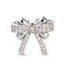 Brass Micro Pave Cubic Zirconia Open Cuff Ring RJEW-K256-58I-P-2