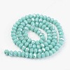 Electroplate Opaque Solid Color Glass Beads Strands X-EGLA-A034-P8mm-L15-2