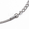 304 Stainless Steel Box Chain Anklets AJEW-G024-01A-3
