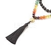 7 Chakra Buddhist Necklace NJEW-JN03895-03-4