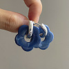 Flower Stainless Steel Acrylic Hoop Earrings FS-WGEB331-22-1