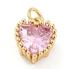 Real 18K Gold Plated Brass Inlaid Cubic Zirconia Charms ZIRC-L100-074G-3