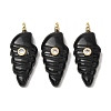 Natural Obsidian Carved Pendants G-H357-04G-07-1